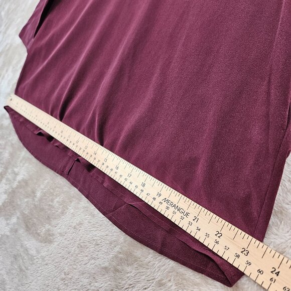NWT Aritzia Babaton CAHUN Rich Maroon Silk Viscose Shirt w/ Shoulder Pads Size L - Picture 8 of 16